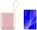 Swissten Power Bank Space 10000 mAh S Integrovanými Kabely USB-C A Lightning Růžová