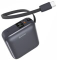 Swissten Power Bank Space 10000 mAh, 35W S Integrovaným Kabelem USB-C Stříbrná