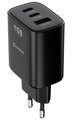 Swissten Síťový Adaptér Edge GaN 2x USB-C PD 65W + 1x USB-A 18W QC Černý