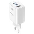 Swissten Síťový Adaptér Edge GaN 2x USB-C PD 65W + 1x USB-A 18W QC Bílý
