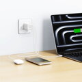 Swissten Síťový Adaptér Edge GaN 2x USB-C PD 65W + 1x USB-A 18W QC, Pro UK Zásuvku Bílý