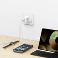 Swissten Síťový Adaptér Edge GaN 2x USB-C PD 65W + 1x USB-A 18W QC, Pro UK Zásuvku Bílý