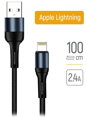 Colorway Datový Kabel USB/ Apple Lightning/ 2.4A/ Nylon/ 1m/ Černý