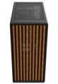 Krux skříň Heliora / ATX / 120mm fan / USB3.0 / USB-C / zaoblená / dřevěný design panelu / černá