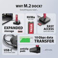 AXAGON dockovací stanice 1x M.2 NVMe SSD / ADSA-M2C11L / USB-C / USB 3.2 Gen2 / kabel 30cm USB-C na USB-C