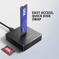 AXAGON dockovací stanice 1x M.2 NVMe SSD / ADSA-M2C11 / USB-C / USB 3.2 Gen2 / kabel 25cm USB-C na USB-C