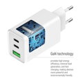 COLORWAY 2x USB-C, 1x USB-A/ síťová nabíječka/ GaN/ PD/ PPS/ 100W/ Bílá