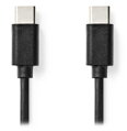 NEDIS kabel USB 2.0/ zástrčka USB-C - zástrčka USB-C/ 60 W/ 480 Mbps/ poniklovaný/ černý/ bulk/ 3m