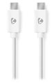 NEDIS kabel USB 2.0/ zástrčka USB-C - zástrčka USB-C/ 60 W/ 480 Mbps/ poniklovaný/ bílý/ bulk/ 1m