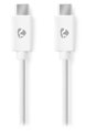 NEDIS kabel USB 2.0/ zástrčka USB-C - zástrčka USB-C/ 60 W/ 480 Mbps/ poniklovaný/ bílý/ bulk/ 2m