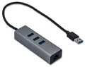 i-tec USB 3.0 HUB METAL / 3 porty / USB 3.0 na Gigabit Ethernet adaptér (RJ45) / sivý