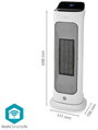 NEDIS Wi-Fi chytrý horkovzdušný ventilátor/ 2000 W/ 2 nastavení teploty/ rotace/ displej/ 10 - 49 °C/ bílý