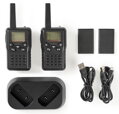 NEDIS vysielačka/ dosah 10 km/ 8 kanálov/ UHF/ VOX/ LED svetlo/ nabíjacia základňa/ micro USB/ 2 kusy/ čierna
