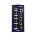 Planet IGS-20040MT, 16x RJ-45, 4x SFP, DIN, IP30, -40 až + 75 ° C, Web / SNMPv3, VLAN, IGMPv3, ESD, IPv4 / IPv6