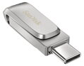 SanDisk Ultra Dual Drive Luxe USB-C 128GB / USB 3.0 Typ-C /  USB 3.0 Typ-A / stříbrný