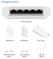 UBNT UNIFEM Switch usw Flex - 5x Gbit RJ45, 1x PoE In 802.3bt, 4x PoE Out 802.3af / at, vonkajšie - sada 3ks