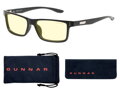 GUNNAR Kancelárske dioptrické okuliare VERTEX READER / obrúčky vo farbe ONYX / jantárové sklá / dioptrie +3,0