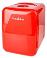 NEDIS přenosná mini lednička/ objem 4 litry/ rozsah chlazení 8 - 18 °C/ AC 100 - 240 V / 12 V/ spotřeba 50 W/ červená