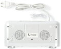 NEDIS kuchyňské rádio/ FM/ síťové napájení/ digitální/ 1,5 W/ budík/ výstup pro sluchátka/ bílo-stříbrné