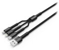 Colorway Datový Kabel 3v1 Lightning+MicroUSB+USB-C/ 4A/ Nylon/ 1,2m/ Šedivý