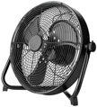 NEDIS stojanový ventilátor/ průměr 30 cm/ výkon 43 W/ plynulá rychlost/ naklápěcí/ dobíjecí/ USB-A/ kovový/ černý