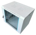 XtendLan 12U/600x450,na zeď, jednodílný, rozložený, skleněné dveře, šedý