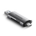 AXAGON čtečka paměťových karet MicroSD/SD / CRE-SAC / USB-A / USB-C / 3.2 Gen1 /