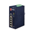 PLANET ISW-504PT Priemyselný Switch 4x 10 / 100M PoE + 1x 10/100, -40 ~ + 75 ° C, 12-48VDC, DIN, 802.3af do 60W