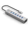 i-tec USB-C nabíjecí HUB Metal/ 7 portů/ USB-A 3.2 Gen 1/ kovový