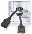 NEDIS nástěnný Box HDMI/ 2x HDMI zásuvka/ 4K@60Hz/ 18 Gbps/ pozlacené/ černo-bílý