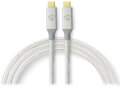 NEDIS PROFIGOLD USB-C/USB 3.2 Gen 2x2 kabel/ USB-C zástrčka - USB-C zástrčka/ nylon/ stříbrný/ BOX/ 2m