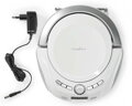 NEDIS CD přehrávač Boombox/ výkon 9 W/ napájení z baterie/ síťové napájení/ stereo/ BT/ FM/ USB/ bílý