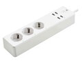 NEDIS Wi-Fi chytrý prodlužovací přívod/ 3x zásuvka typu F/ 16A/ 4x USB/ 1,8m/ Android/ iOS/ Nedis® SmartLife/ bílá