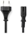 NEDIS napájecí kabel pro adaptéry/ Euro zástrčka - konektor IEC-320-C7/ přímý-přímý/ dvoulinka/ černý/ 2m