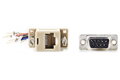 NEDIS serial adaptér/ zástrčka D-SUB 9-Pin - zásuvka RJ45/ pooniklovaný/ Box/ slonovinová kost