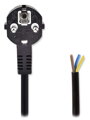 NEDIS napájecí kabel/ zástrčka Typ F/ úhlový - přímý/ poniklovaný/ černý/ 1,8 m