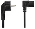 NEDIS napájecí kabel 230V/ přípojný 10A/ úhlový konektor IEC-320-C13/ úhlová zástrčka Schuko/ černý/ 2m