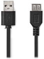 NEDIS prodlužovací kabel USB 2.0/ zástrčka USB-A - zásuvka USB-A/ černý/ 1m
