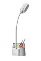 IMMAX LED stolní lampička FRESHMAN s RGB podsvícením/ 10W/ 350lm/ 5V/2A/ držák na tužky/ bílá