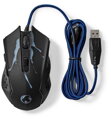 NEDIS herní myš GMWD210BK/ drátová/ optická/ podsvícená/ 3600dpi/ 6tlačítková/ USB/ černá