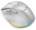 GENIUS Ergo 9000S Pro Pearl White/ duální Bluetooth + 2,4GHz/ 2400 dpi/ bezdrátová/ 6tlačítková/ tichá/ bílá