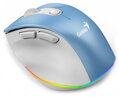 GENIUS Ergo 9000S Pro Light Blue/ duální Bluetooth + 2,4GHz/ 2400 dpi/ bezdrátová/ 6tlačítková/ tichá/ modrobílá