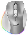 GENIUS Ergo 9000S Pro Silver/ duální Bluetooth + 2,4GHz/ 2400 dpi/ bezdrátová/ 6tlačítková/ tichá/ stříbrná