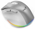 GENIUS Ergo 9000S Pro Silver/ duální Bluetooth + 2,4GHz/ 2400 dpi/ bezdrátová/ 6tlačítková/ tichá/ stříbrná