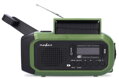 NEDIS přenosné nouzové rádio/ napájení z baterie/ z USB/ solární panel/ DAB+ / FM/ budík/ světlo/ černo-zelené