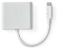 NEDIS USB 3.2 Gen 1 adaptér/ USB-C zástrčka - USB-A zásuvka - USB-C zásuvka/ výstup HDMI/ bílý/ box/ 10 cm