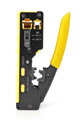 NEDIS krimpovací kleště/ CAT5/ CAT5e/ CAT6/ CAT6a/ CAT7/ RJ12/ RJ45/ odizolování/ řezání/ guma/ocel/ černo-žluté
