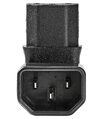 NEDIS napájecí adaptér z IEC-320-C14 na IEC-320-C13/ úhlový 90°/ černý