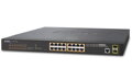 PLANET GS-4210-16P2S PoE switch L2 / L4, 16x 1000Base-T, 2x SFP, Web / SNMPv3, VLAN, ext 10Mb / s, 802.3at-220W