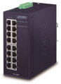 PLANET Priemyselný Switch 16x1Gb, dual 12-48VDC / 24VAC, -40 ~ + 75 ° C, fanless